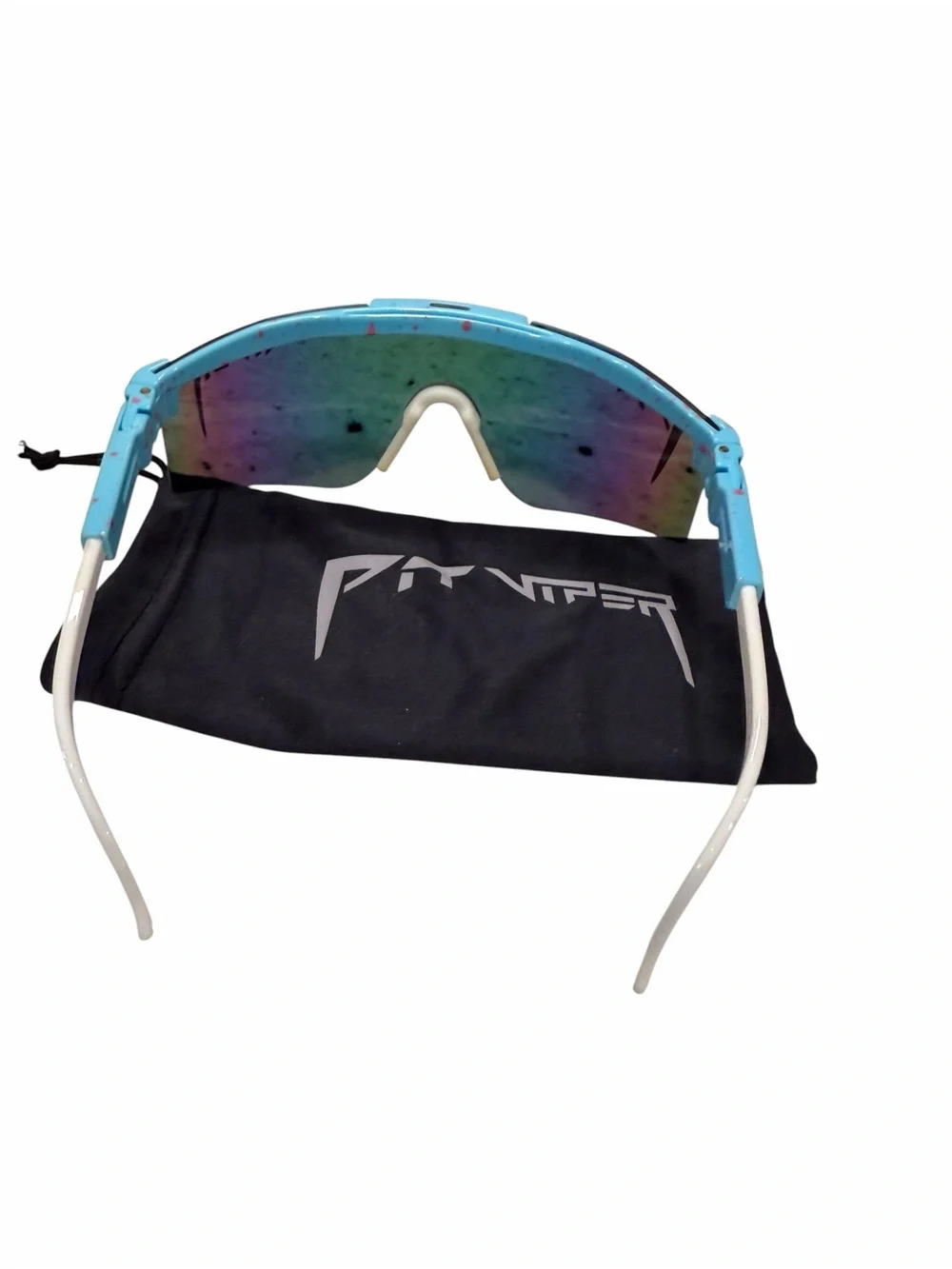 PIT VIPER The Gobby Polarized Sunglasses Blue Pink Splatter NWOT